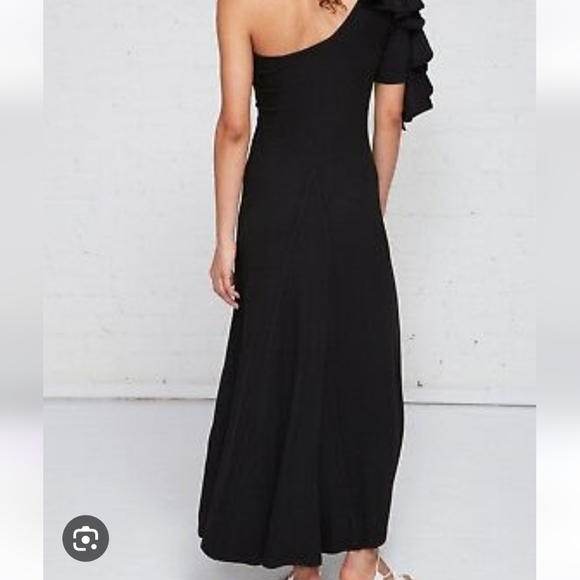 BEAUFILLE I NWT US S Dione Black One Shoulder Maxi Dress, Viscose Blend - Picture 2 of 14
